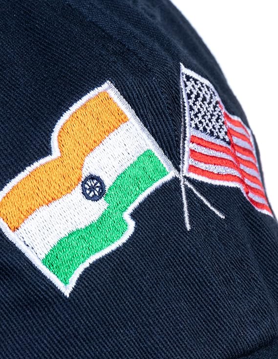 India and US Flag Hat | American Friendship Nations Flag Baseball Low Profile Dad Hat for Men Women