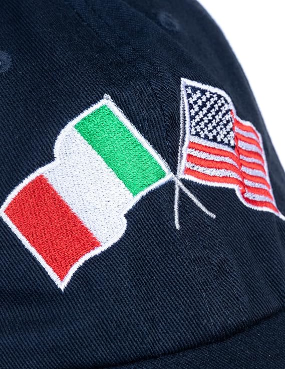 Italy and US Flag Hat | American Friendship Nations Flag Baseball Low Profile Dad Hat for Men Women