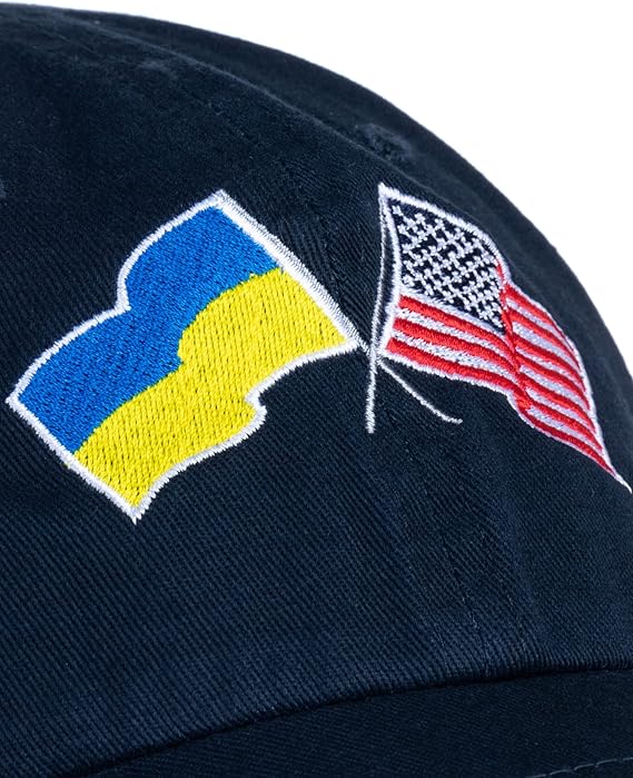 Ukraine and US Flag Hat | American Friendship Nations Flag Baseball Low Profile Dad Hat for Men Women