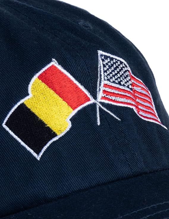 Belgium and US Flag Hat | American Friendship Nations Flag Baseball Low Profile Dad Hat for Men Women