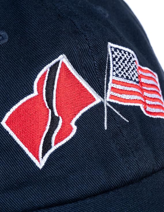 Trinidad & Tobago and US Flag Hat | American Friendship Nations Flag Baseball Low Profile Dad Hat for Men Women