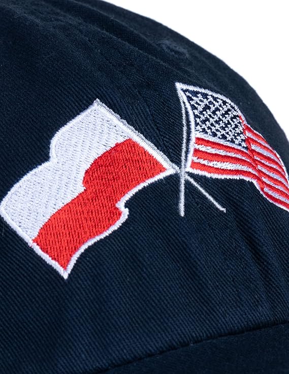 Poland and US Flag Hat | American Friendship Nations Flag Baseball Low Profile Dad Hat for Men Women