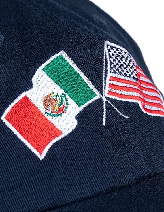 Mexico and US Flag Hat | American Friendship Nations Flag Baseball Low Profile Dad Hat for Men Women