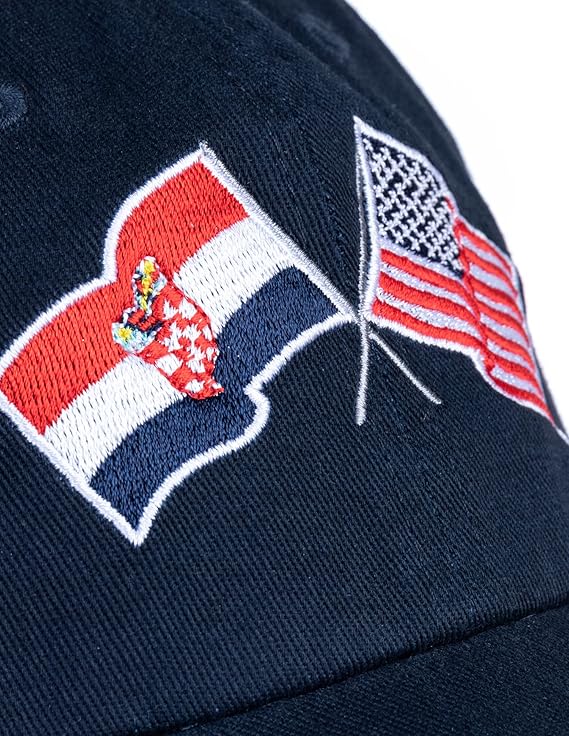 Croatia and US Flag Hat | American Friendship Nations Flag Baseball Low Profile Dad Hat for Men Women