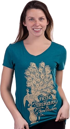 Pride & Prejudice | Jane Austen 1813 Romance Book Club Reader Reading Women's V-Neck T-Shirt Top