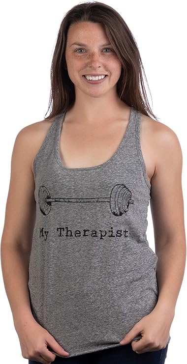 My Therapist (Barbell) | Funny Workout Working Out Weight Lifting Tank Top for Women