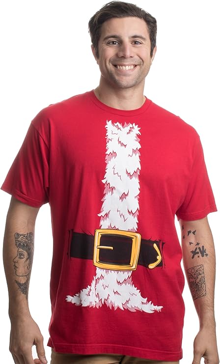 Santa Claus Costume Jumbo Print Novelty Christmas Holiday Humor Men T-Shirt