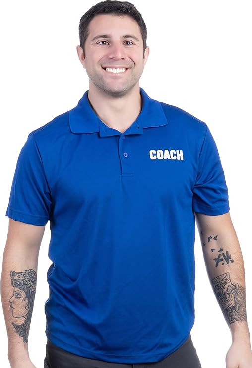 Coach | Coaching Polo Shirt - Royal Blue, Red, Green, Navy, Black Performance Men Women Collared Shirt