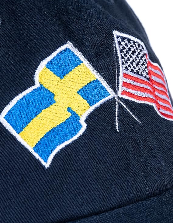 Sweden and US Flag Hat | American Friendship Nations Flag Baseball Low Profile Dad Hat for Men Women