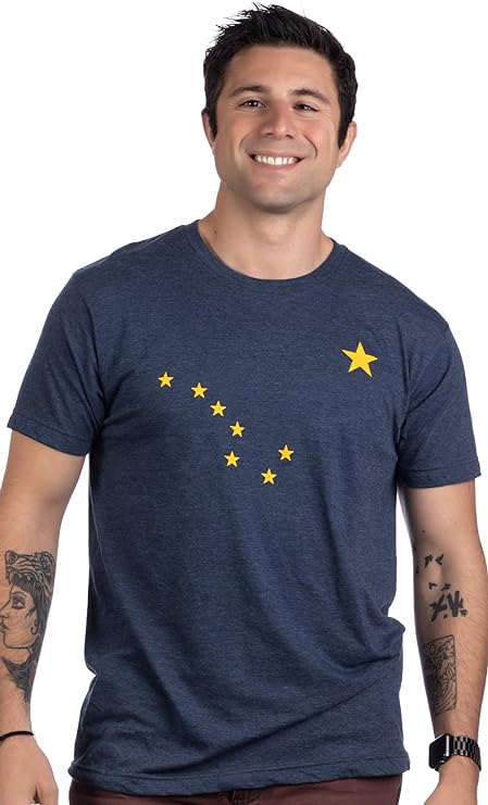 Alaskan Flag | Alaska Pride Northern Lights Big Dipper Polaris T-Shirt - Men's/Unisex