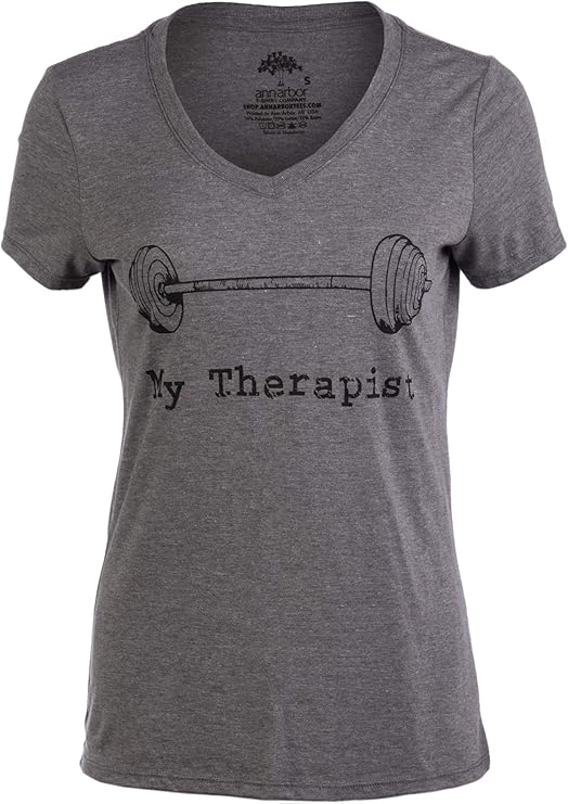 My Therapist (Barbell) | Funny Workout Working Out Weight Lifting Lifter V-Neck Women