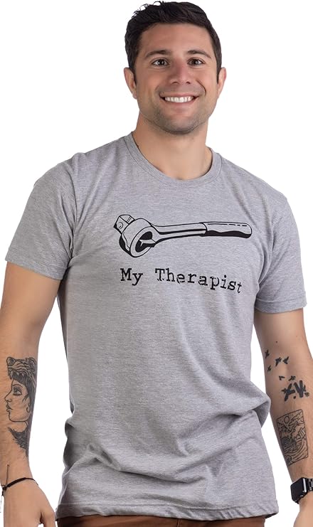 My Therapist (Socket Wrench) | Funny Car Auto Racing Mechanic Manual Man T-Shirt