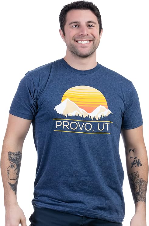 Mountain Provo | Retro Rocky Mountain Towns - Hiking Tee Shirt, Camping Nature Hiker T-Shirt for Men Women