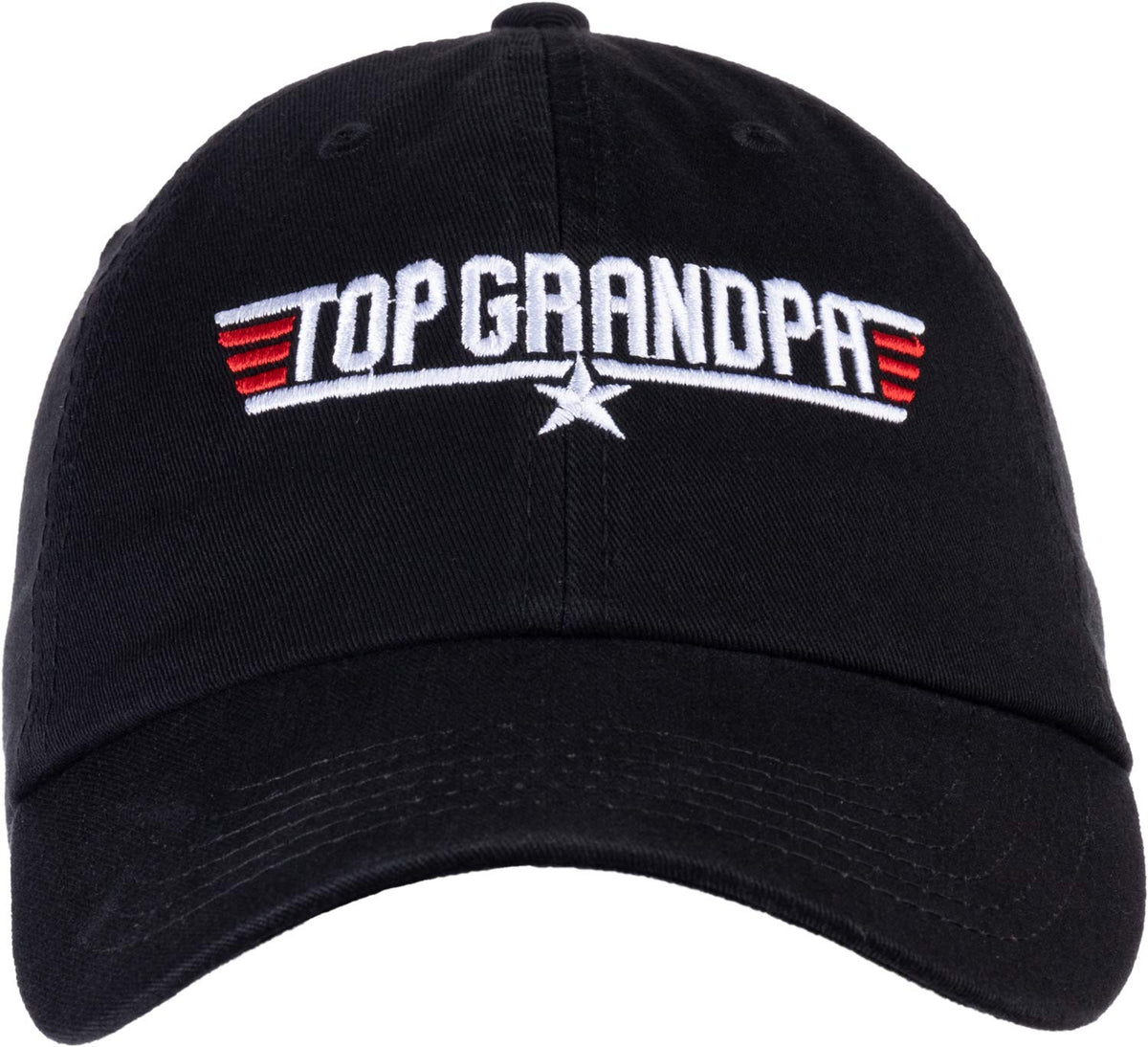 Top Grandpa | Funny 80s Grandpa Air Force Military Baseball Cap Hat Black - Men's/Unisex