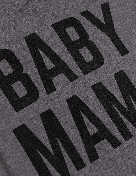 Baby Mama Women's Funny Saying T-Shirts, Sarcastic Cute Phrase Humor Joke V-Neck Tee Shirt Tops