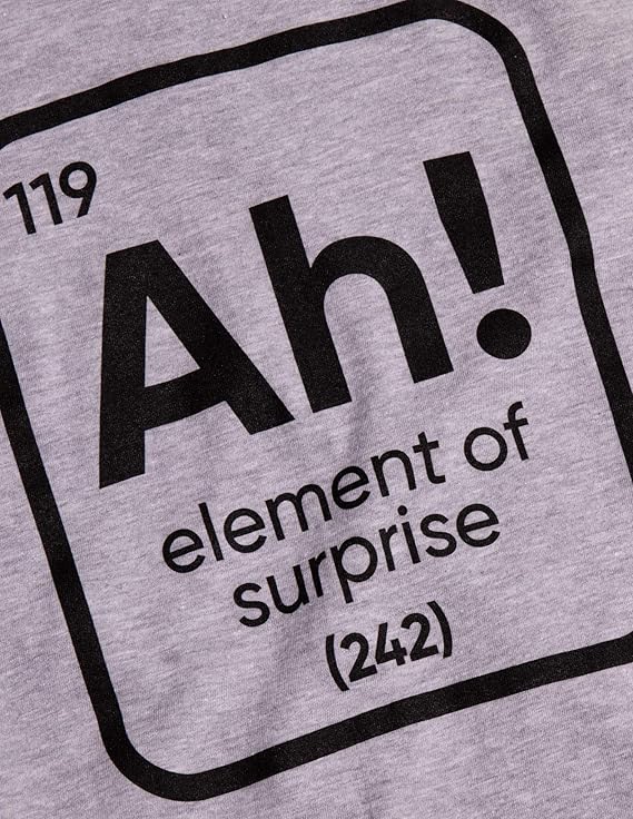 Ah! The Element of Surprise | Funny Science Teacher Sarcastic Joke Saying Comment Phrase Men T-Shirt