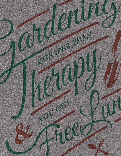 Gardening Therapy | Cool Unique Illustration V-Neck T-Shirt Top Tee for Women