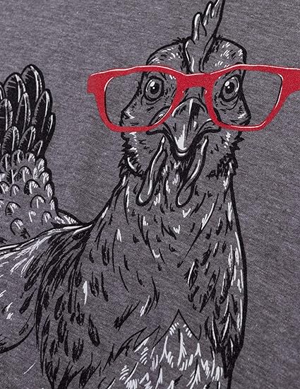 Cute Glasses Chick | Funny Backyard Chicken Hen Chiken 4H Farm Egg Humor V-Neck T-Shirt for Women