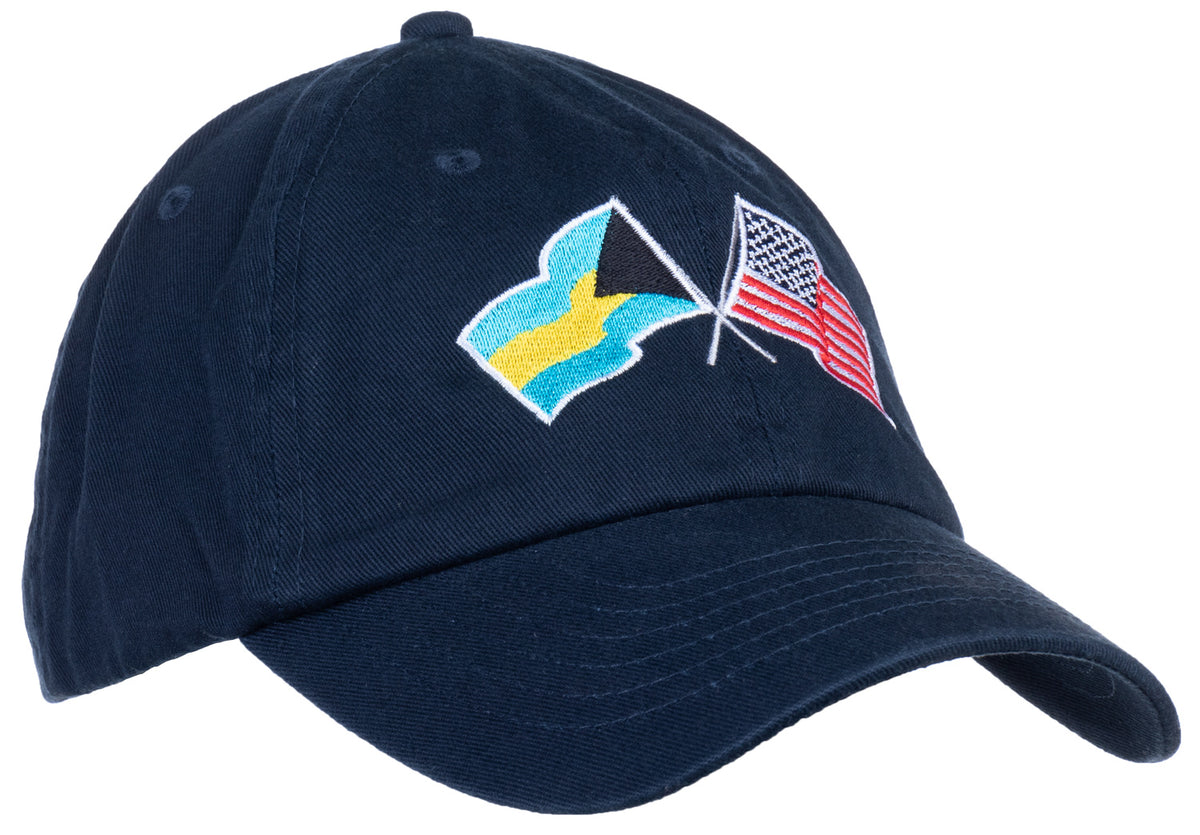 Bahamas and US Flag Hat | American Friendship Nations Flag Baseball Low Profile Dad Hat for Men Women