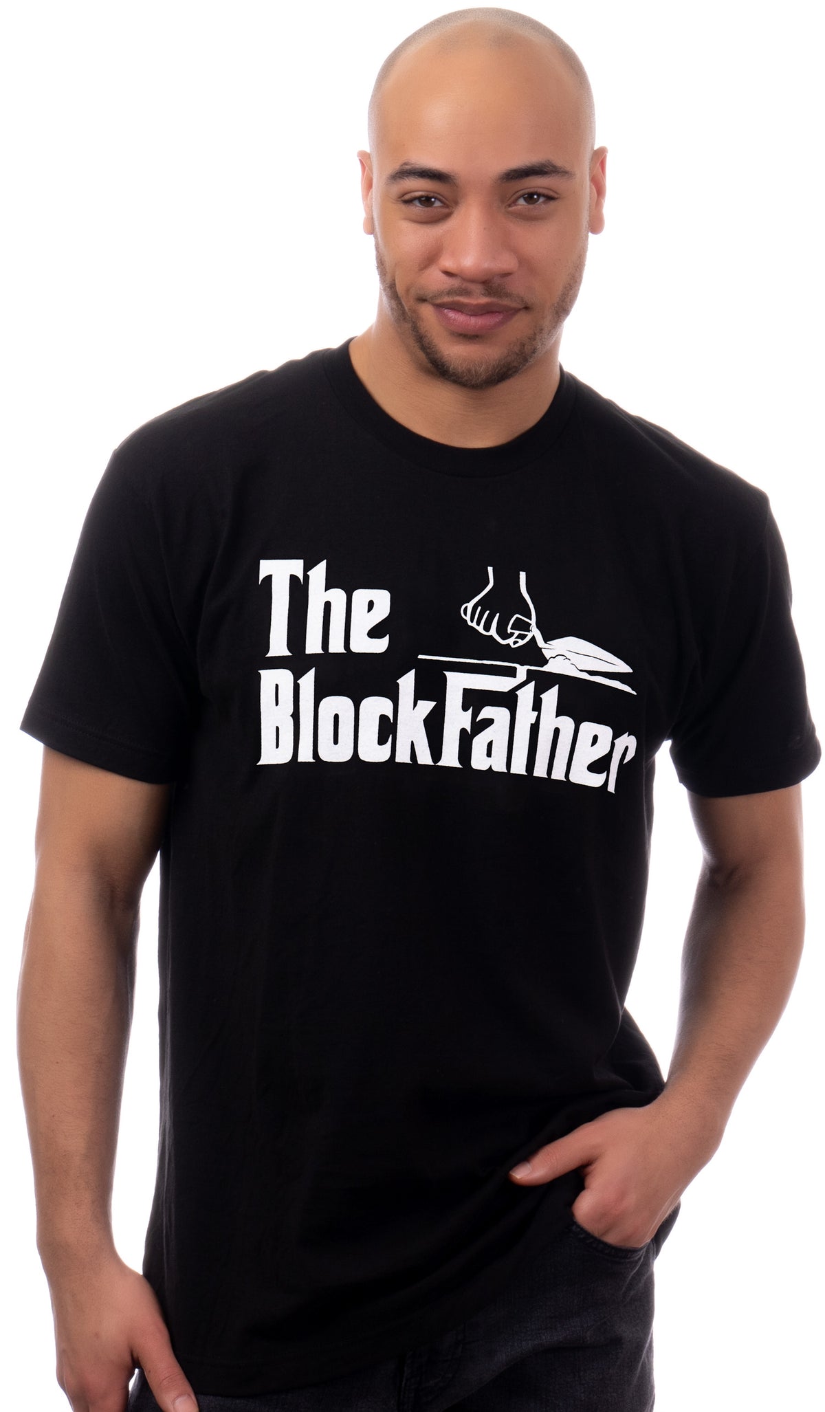 The Blockfather | Mason Cement Block Work Brick Worker Stone Masonry Joke T-Shirt For Men Women