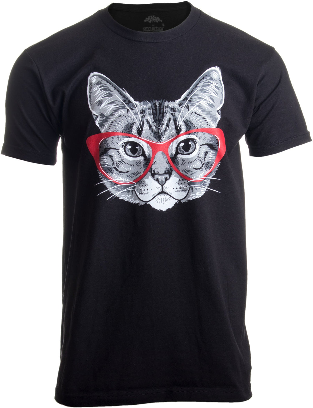 Red Linda Glasses Cat | Funny Belcher Kitty Cute Humor Fun T-shirt for Men Women