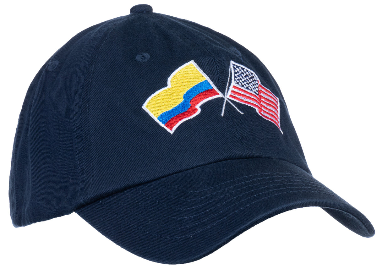 Colombia and US Flag Hat | American Friendship Nations Flag Baseball Low Profile Dad Hat for Men Women