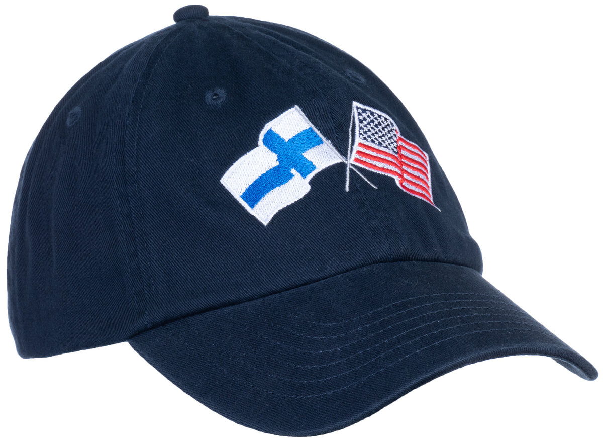 Finland and US Flag Hat | American Friendship Nations Flag Baseball Low Profile Dad Hat for Men Women