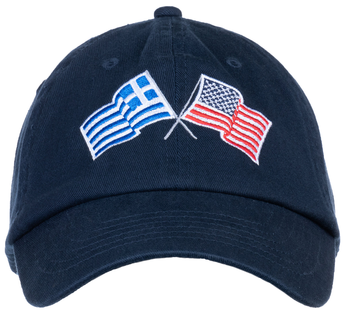 Greece and US Flag Hat | American Friendship Nations Flag Baseball Low Profile Dad Hat for Men Women