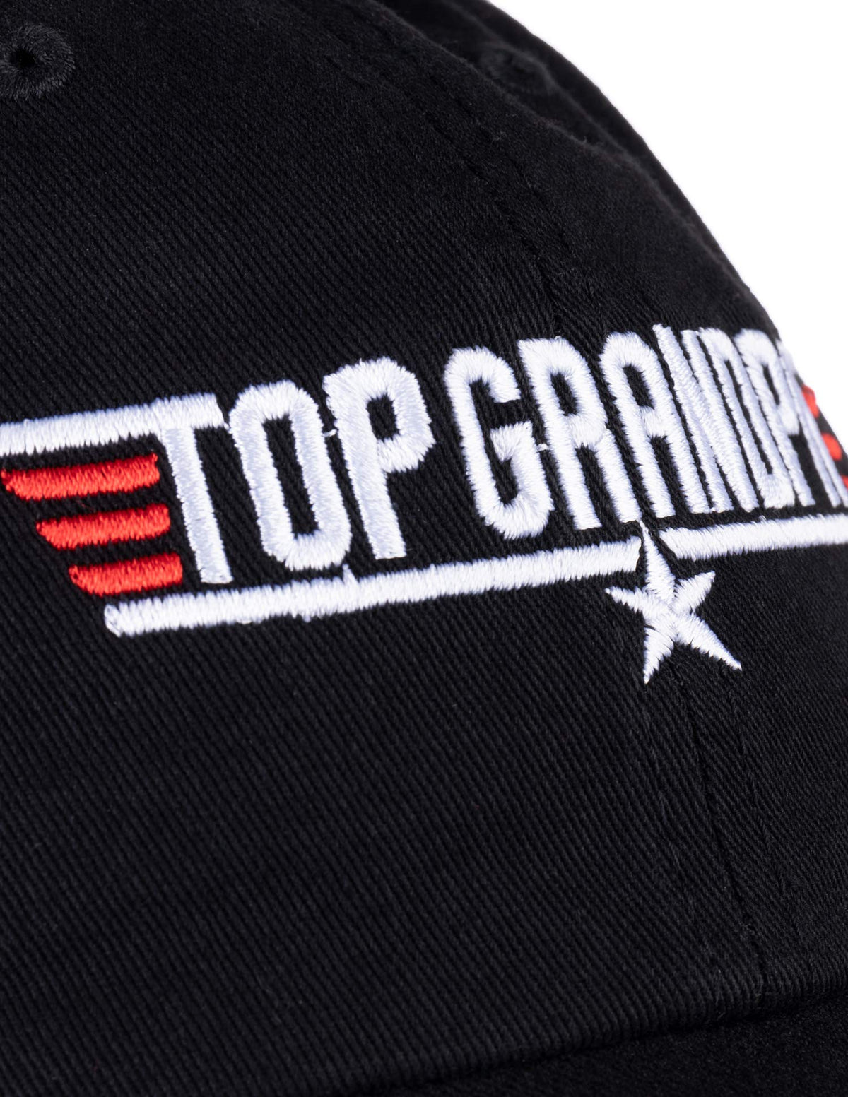 Top Grandpa | Funny 80s Grandpa Air Force Military Baseball Cap Hat Black - Men's/Unisex