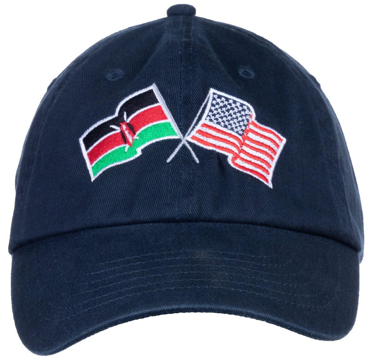 Kenya and US Flag Hat | American Friendship Nations Flag Baseball Low Profile Dad Hat for Men Women