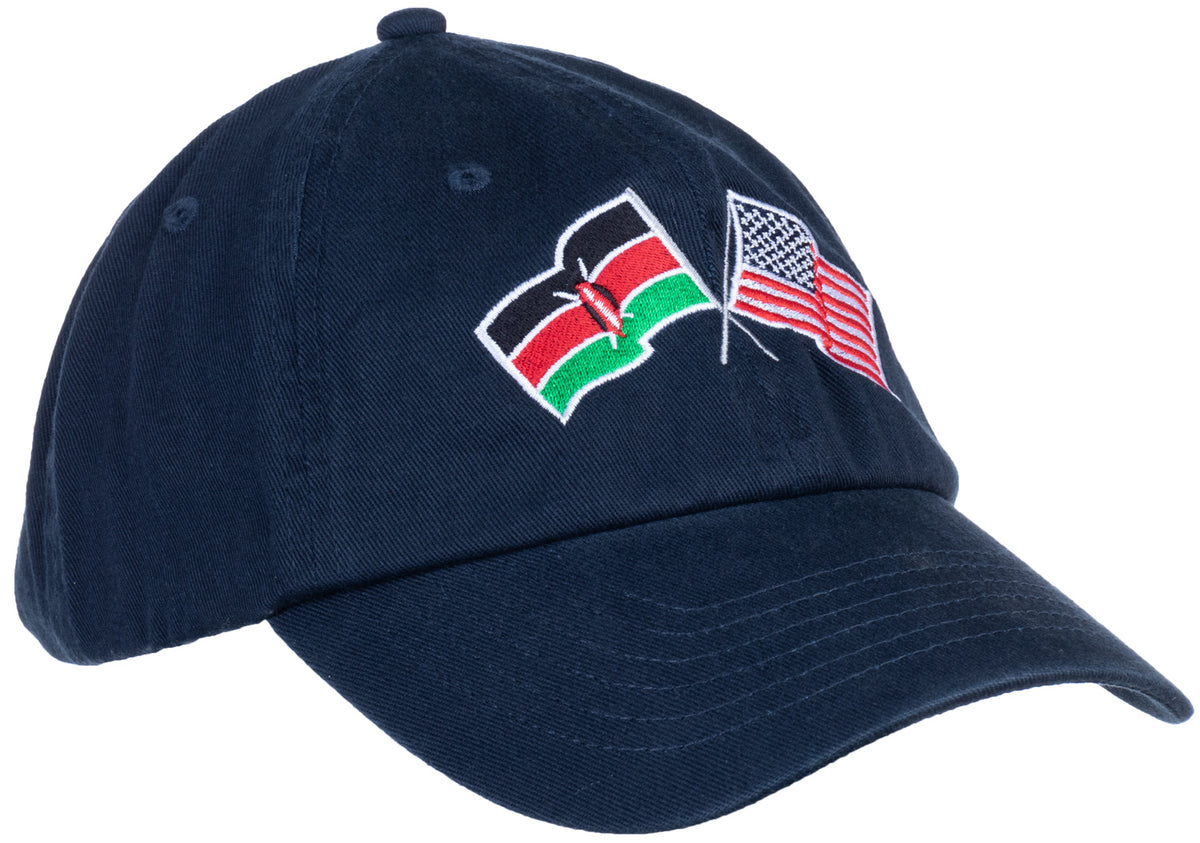 Kenya and US Flag Hat | American Friendship Nations Flag Baseball Low Profile Dad Hat for Men Women