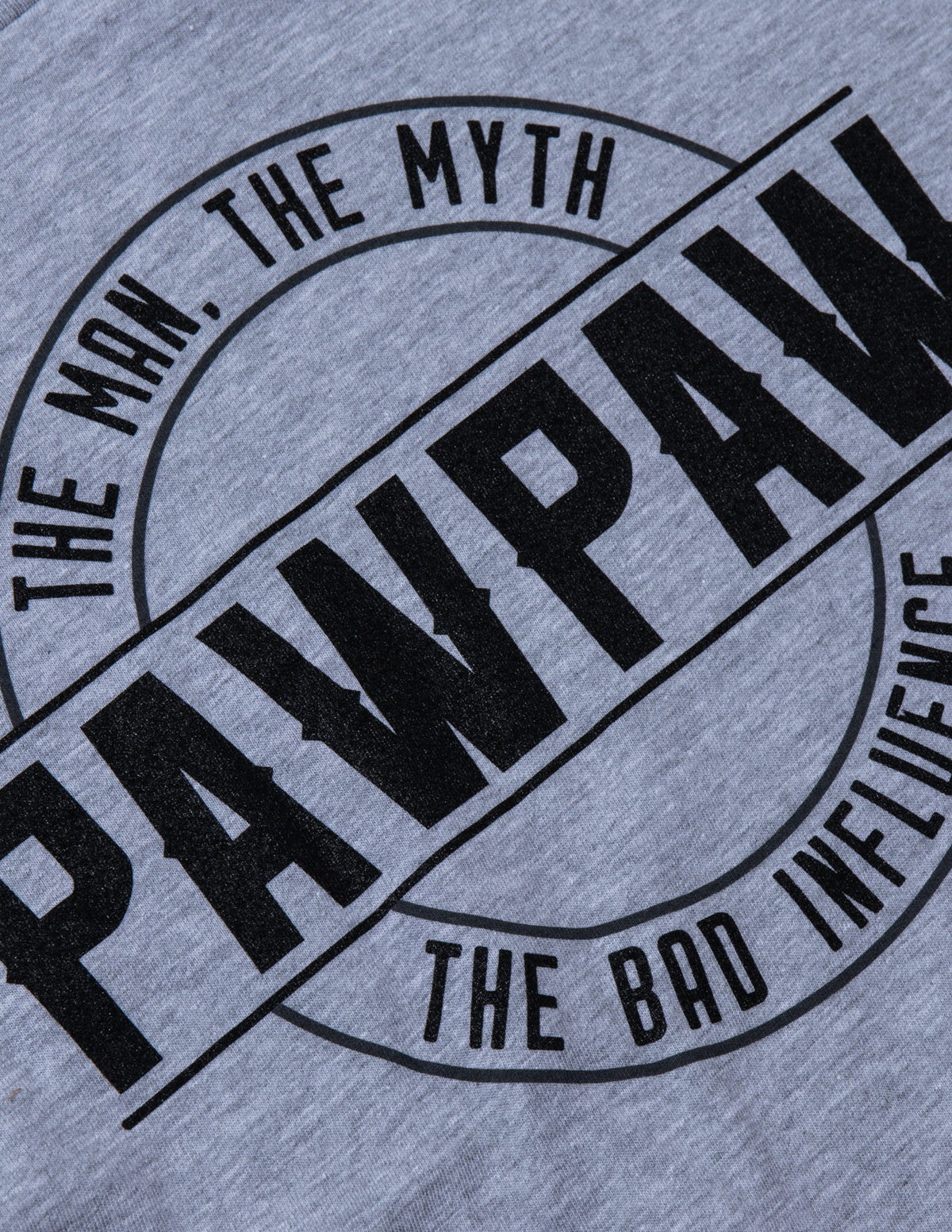 Pawpaw: Man, Myth, Bad Influence | Funny New Baby Grandparent Humor Joke Graphic Men Paw Paw T-Shirt