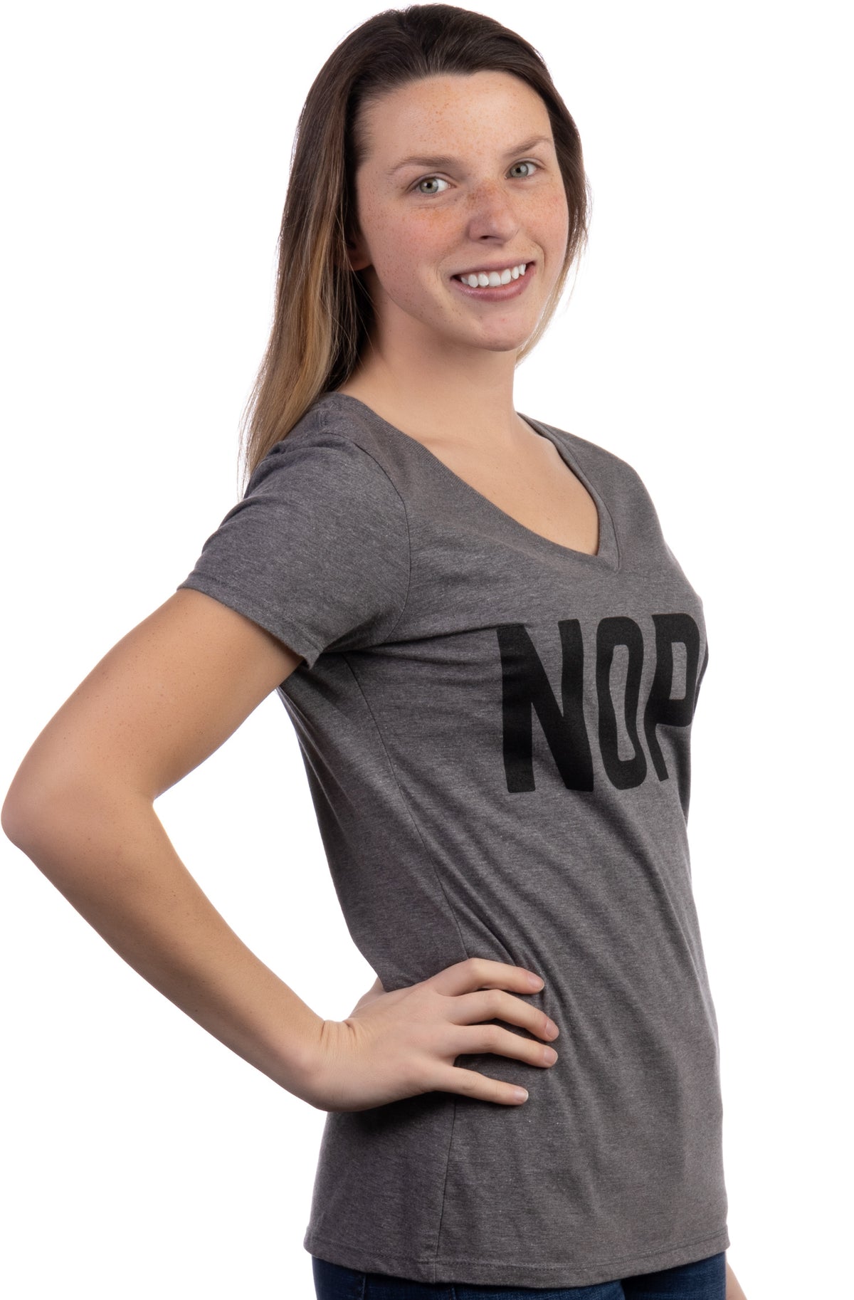 NOPE - Funny Grumpy Sarcastic Sarcasm Attitude for Mom Grandma Daughter Women's T-shirt