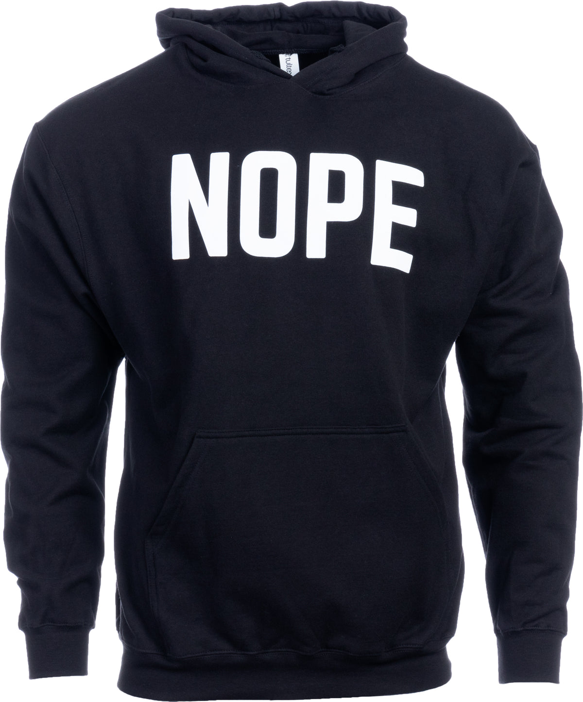 Nope Long Sleeve Fleece, White Ink