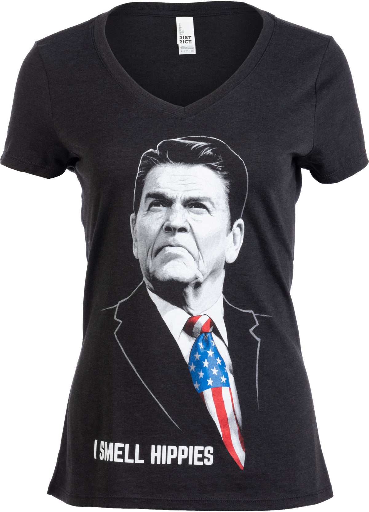 I Smell Hippies - Funny Reagan Conservative Merica USA Republican V-neck Shirt - Women's