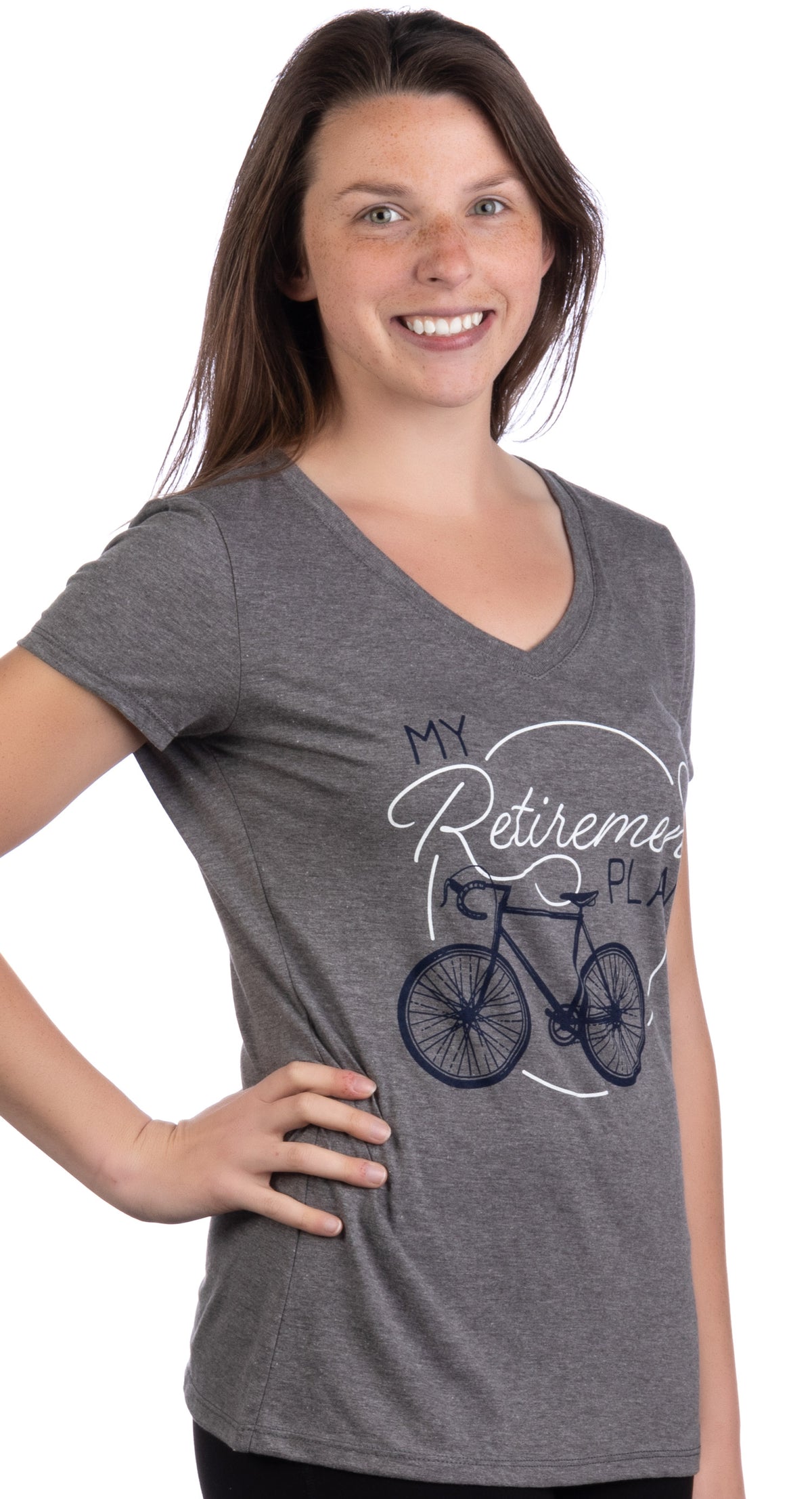 My Retirement Plan (Bicycle) | Funny Cycling Bike Joke V-Neck Cyclist T-Shirt for Women