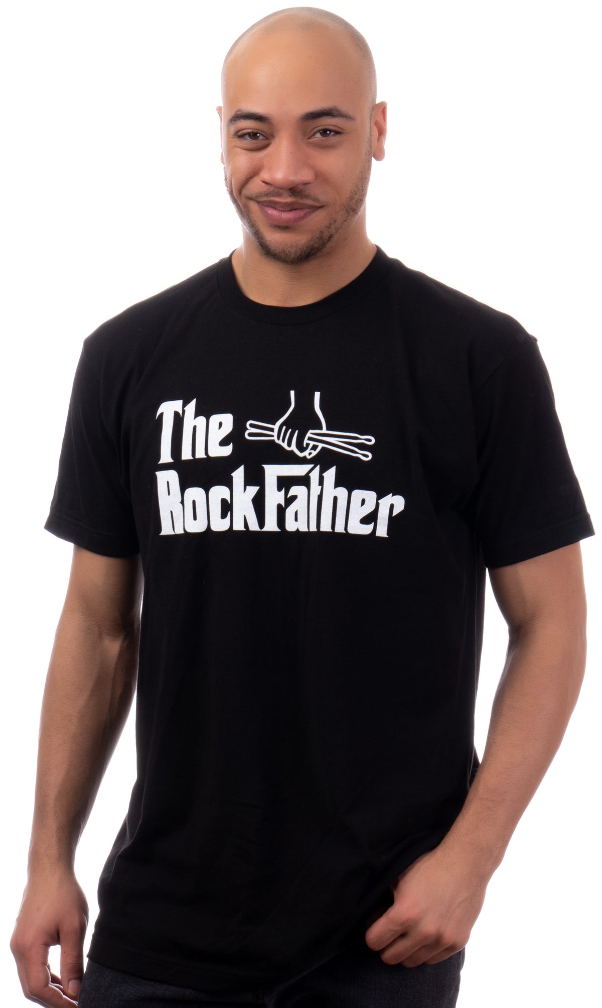 The Rockfather | Funny Drummer Humor Drumming Joke Rock And Roll Drum T-Shirt For Men Women