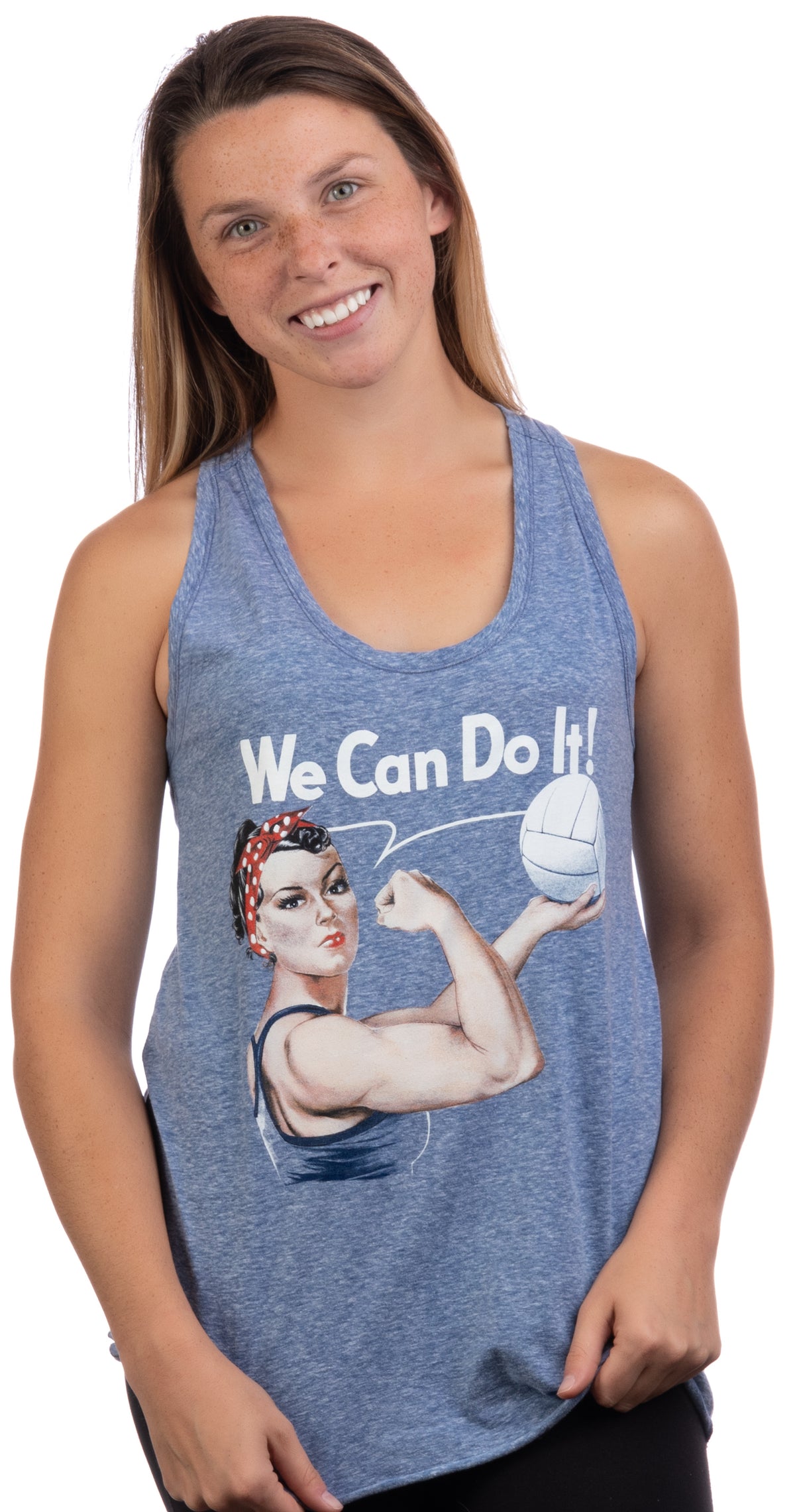 Rosie Volleyball | Funny Riveter Racerback Girl Tank Top for Women