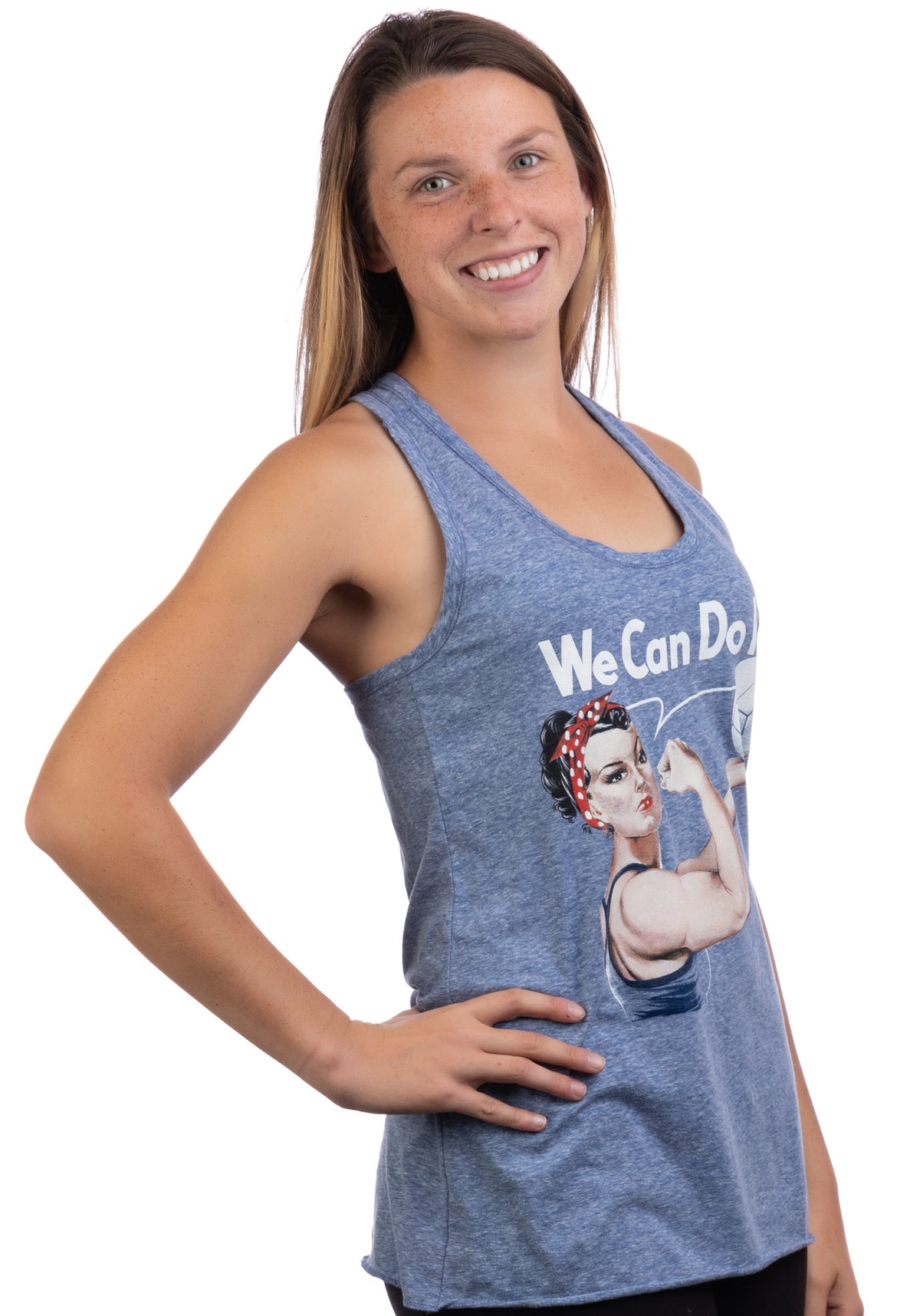 Rosie Volleyball | Funny Riveter Racerback Girl Tank Top for Women