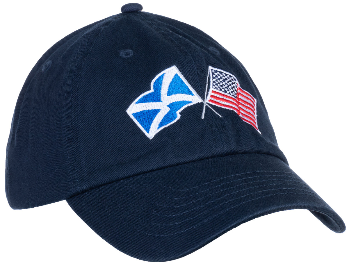 Scotland and US Flag Hat | American Friendship Nations Flag Baseball Low Profile Dad Hat for Men Women