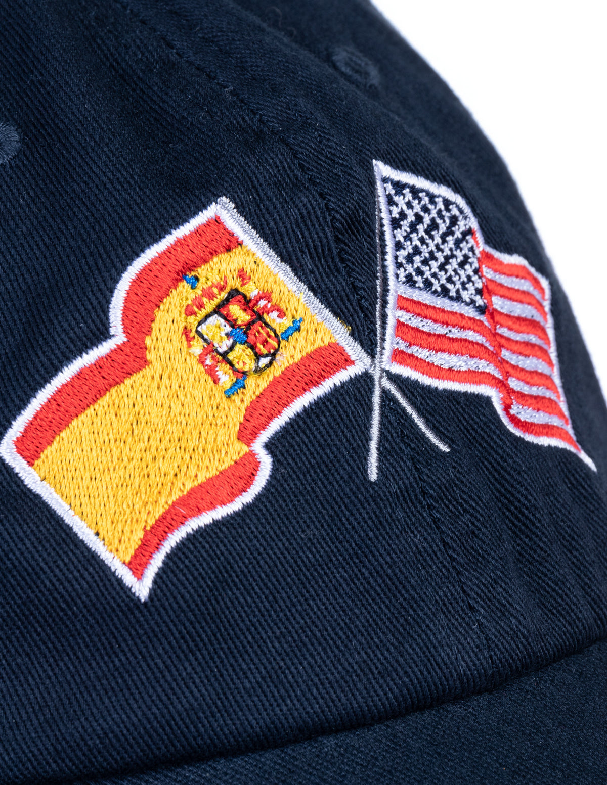 Spain and US Flag Hat | American Friendship Nations Flag Baseball Low Profile Dad Hat for Men Women