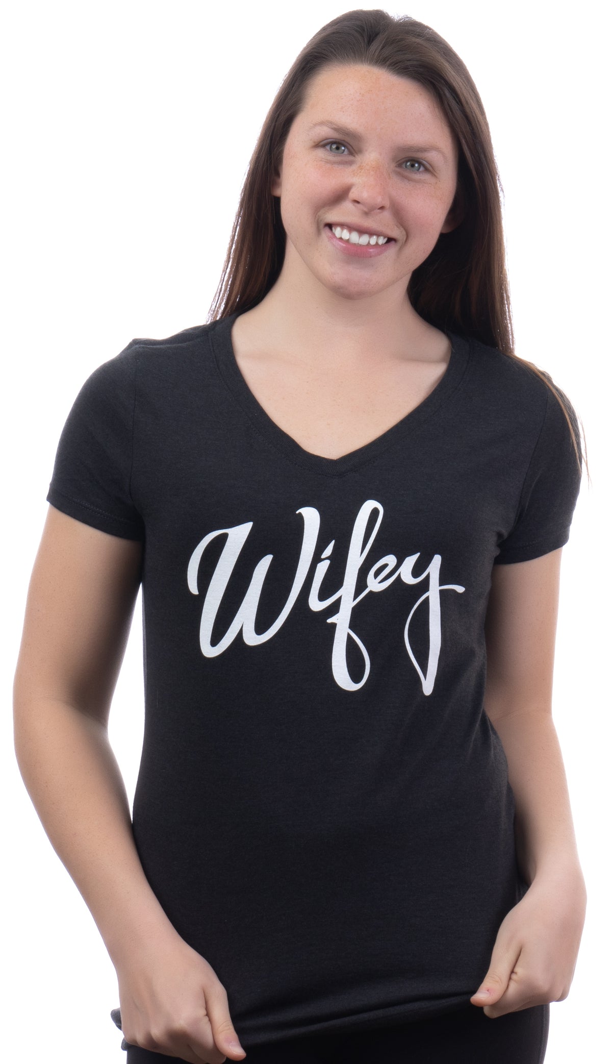 Wifey | Honeymoon Marriage Bride Wife V-neck T-shirt