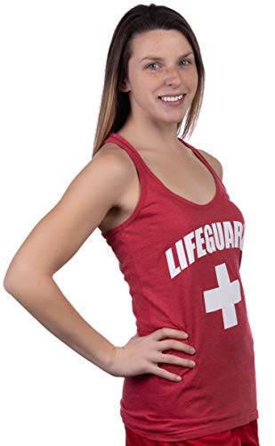 Lifeguard | Red Women's Lifeguarding Uniform Racerback Sport Tank Top Cute Girly Shirt