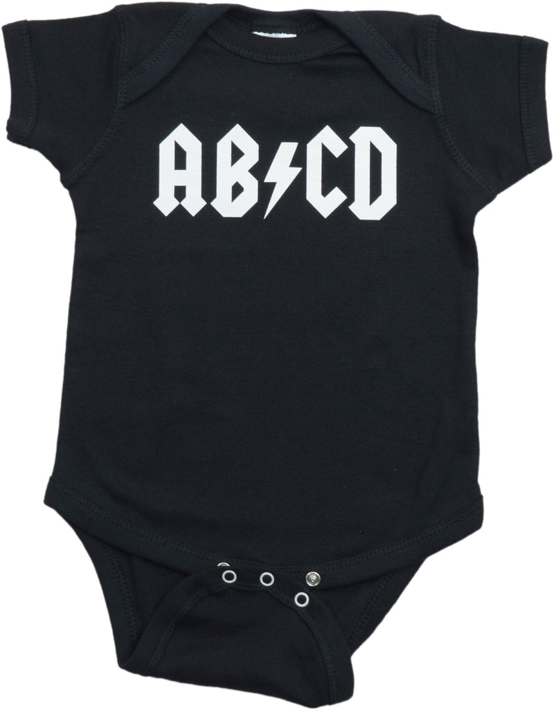 Ann Arbor T-shirt Co. Unisex Baby "AB/CD" Funny Infant Rock and Roll One Piece
