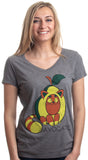 Avogato | Funny Cute Avocado Cat Joke Arigato Graphic V-neck T-shirt for Women