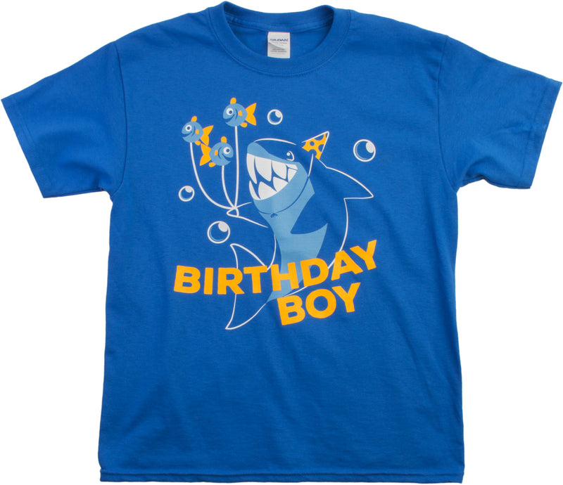 Birthday Boy Shark | Ocean Themed Shark & Fish B-Day Party Youth T-shirt