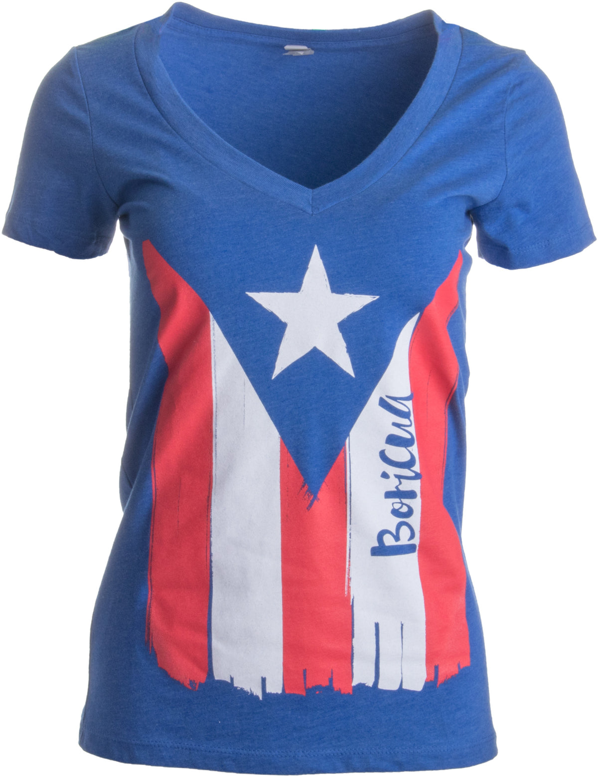 BORICUA | Cute PR Puerto Rican Pride, Nuyorican Flag Ladies' Rico V-neck T-shirt