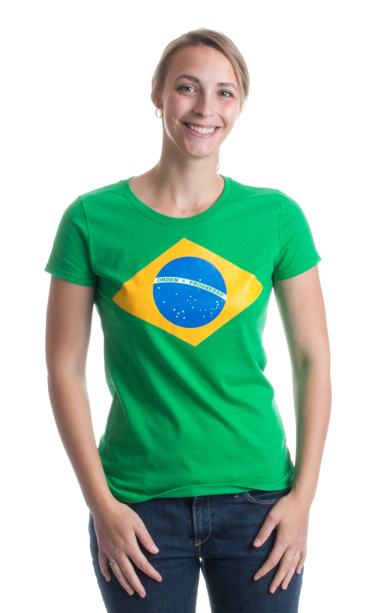 BRAZIL NATIONAL FLAG Ladies' T-shirt / Bandeira do Brasil, Brazilian Tee