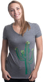 Saguaro Cactus Art | Cute Western Southwest Desert Artsy Women's V-neck T-shirt