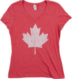 Canada Pride | Vintage Style, Retro Canadian Maple Leaf Women's V-neck T-shirt